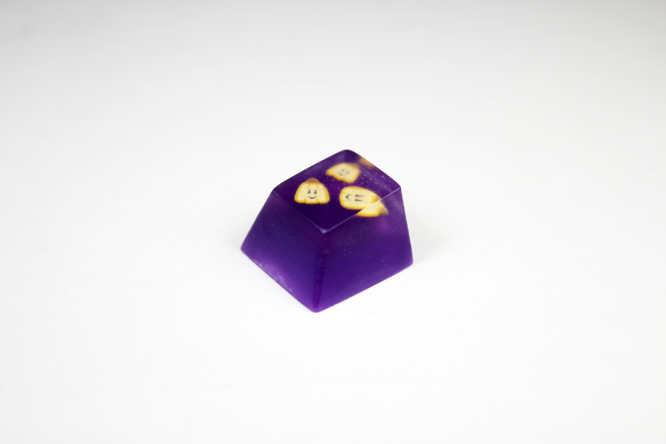 Chaos Caps 1 Happy Fruit, color change blue to purple at 72°F (22°C) - PrimeCaps Keycap - Blank and Sculpted Artisan Keycaps for cherry MX mechanical keyboards