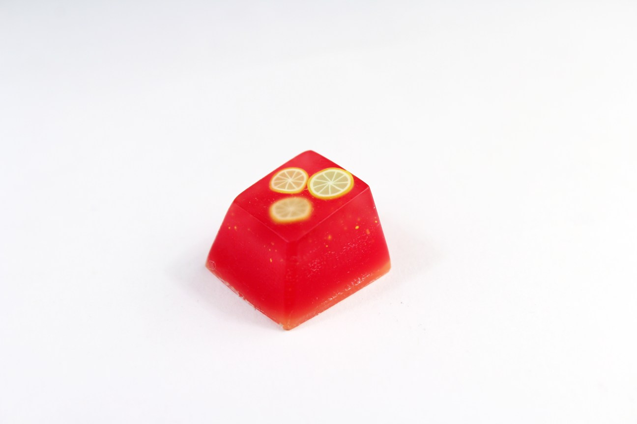 Chaos Caps 1 Limons, color change from yellow to red at 72°F (22°C) - PrimeCaps Keycap - Blank and Sculpted Artisan Keycaps for cherry MX mechanical keyboards