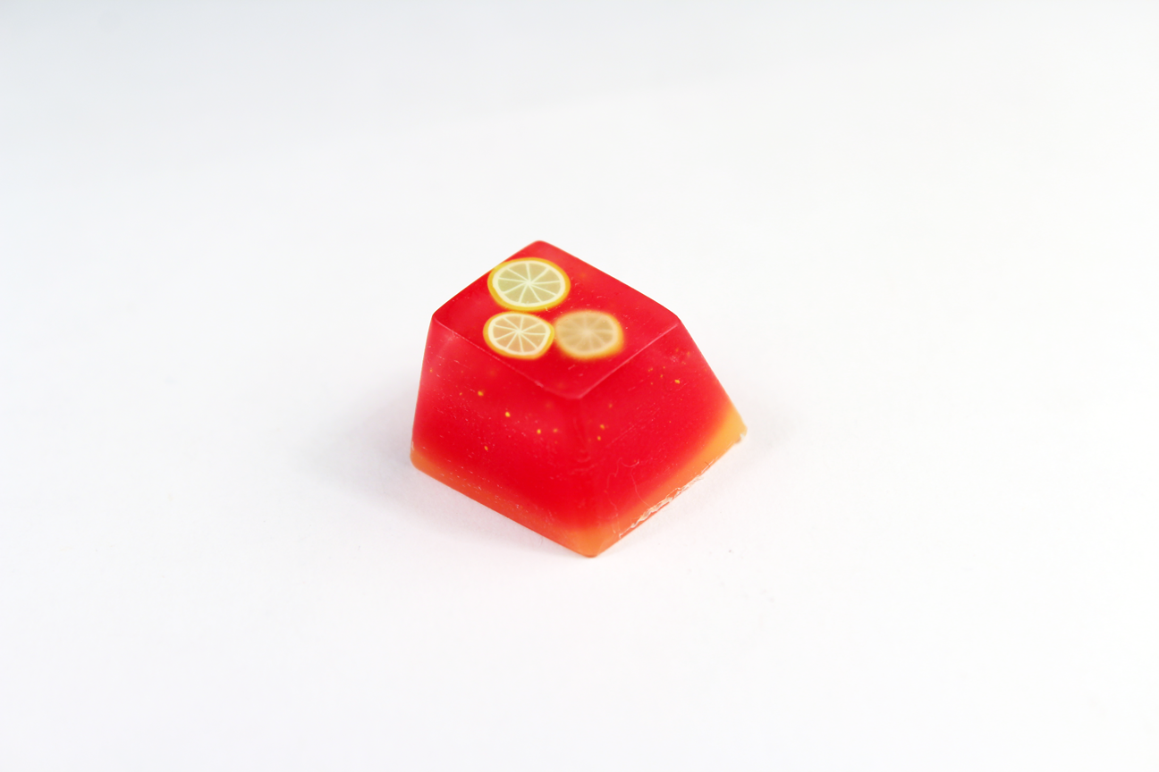 Chaos Caps 1 Limons, color change from yellow to red at 72°F (22°C) - PrimeCaps Keycap - Blank and Sculpted Artisan Keycaps for cherry MX mechanical keyboards