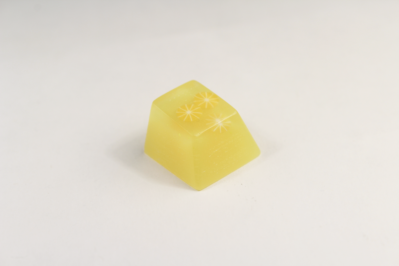 Chaos Caps 1 Oranges, color change from yellow to red at 72°F (22°C) - PrimeCaps Keycap - Blank and Sculpted Artisan Keycaps for cherry MX mechanical keyboards