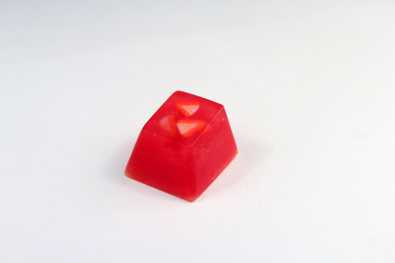 Chaos Caps 1 Strawberries, color change from yellow to red at 72°F (22°C) - PrimeCaps Keycap - Blank and Sculpted Artisan Keycaps for cherry MX mechanical keyboards