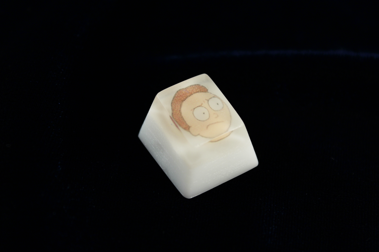 Chaos Caps 1.1 - Morty - PrimeCaps Keycap - Blank and Sculpted Artisan Keycaps for cherry MX mechanical keyboards