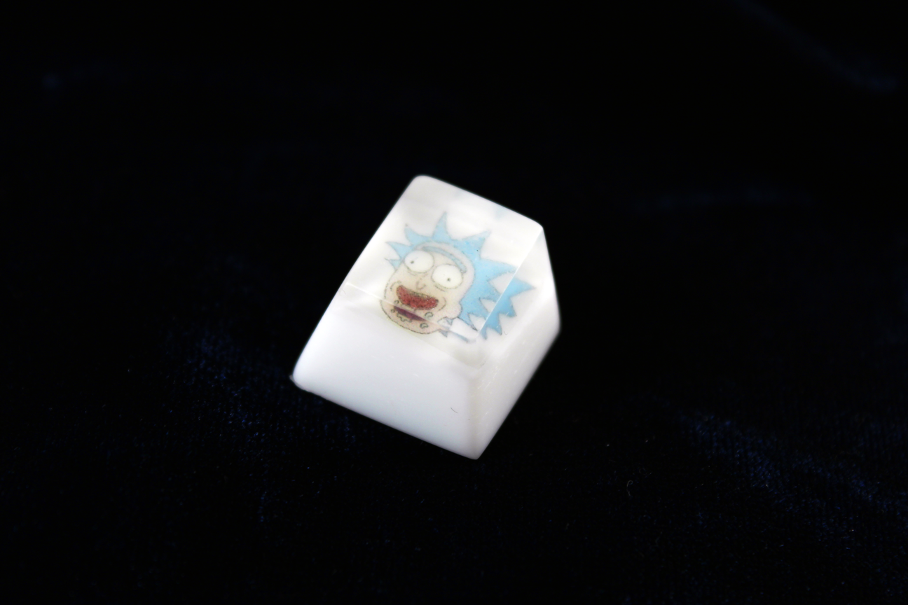 Chaos Caps 1 - Rick - PrimeCaps Keycap - Blank and Sculpted Artisan Keycaps for cherry MX mechanical keyboards