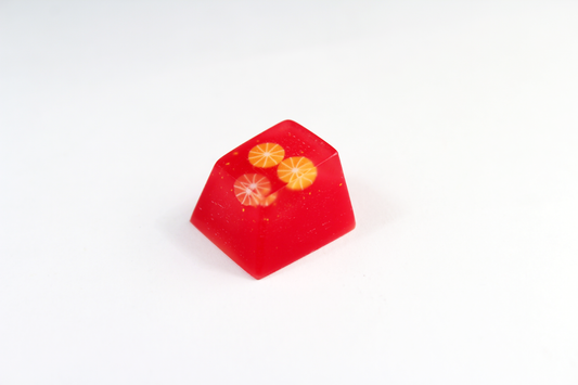 Chaos Caps 1 Oranges, color change from yellow to red at  72°F (22°C) - PrimeCaps Keycap - Blank and Sculpted Artisan Keycaps for cherry MX mechanical keyboards 