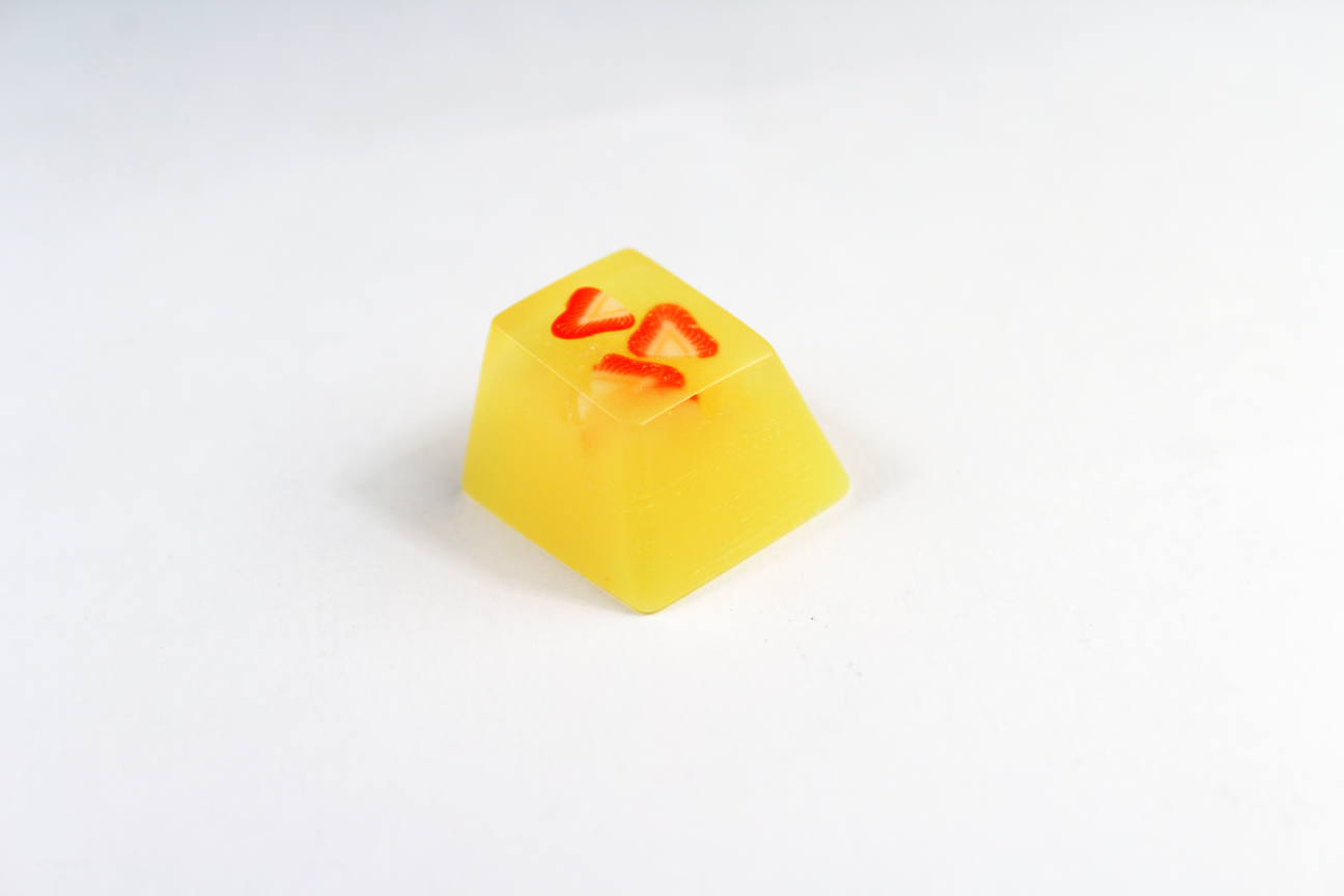Chaos Caps 1 Strawberries, color change from yellow to red at  72°F (22°C) - PrimeCaps Keycap - Blank and Sculpted Artisan Keycaps for cherry MX mechanical keyboards 