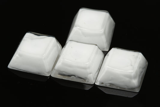 Cherry Profile Cloud Chaser WASD - Brighty Whities - PrimeCaps Keycap - Blank and Sculpted Artisan Keycaps for cherry MX mechanical keyboards 