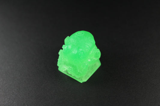 Gimpy- Klacken 3- Neon Green - PrimeCaps Keycap - Blank and Sculpted Artisan Keycaps for cherry MX mechanical keyboards 