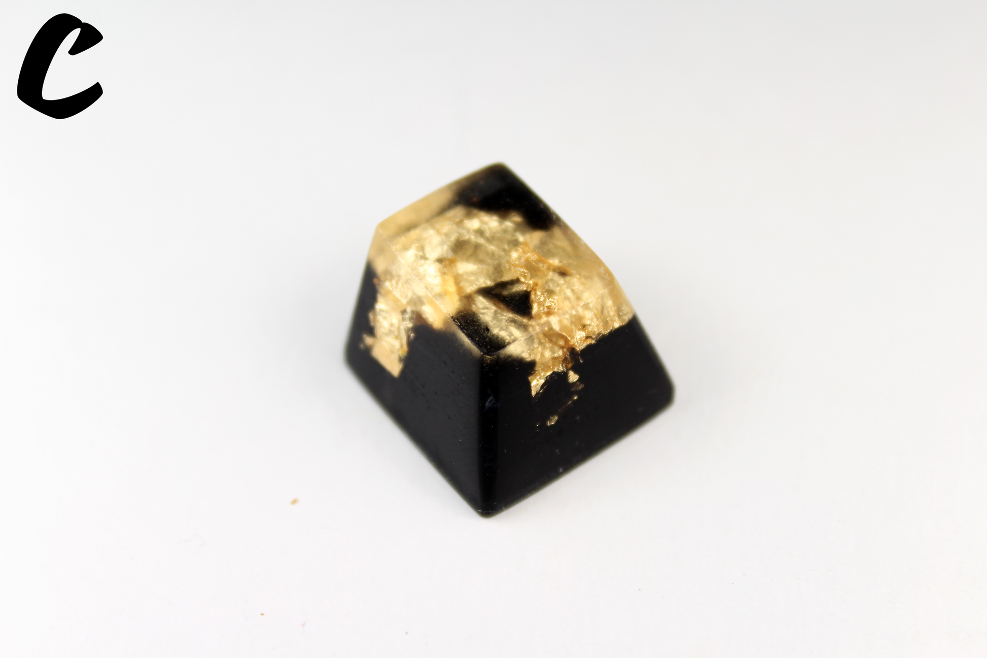 Chaos Caps 1.1 - Gold Flake - PrimeCaps Keycap - Blank and Sculpted Artisan Keycaps for cherry MX mechanical keyboards 