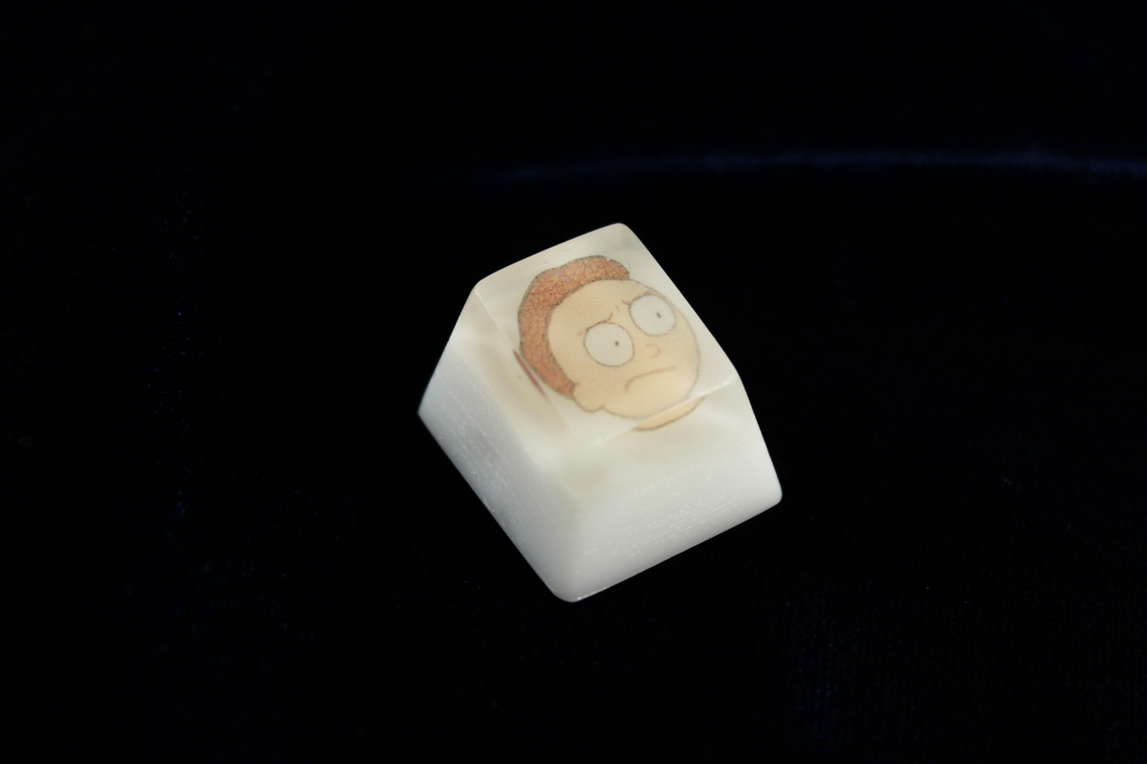 Chaos Caps 1.1 - Morty - PrimeCaps Keycap - Blank and Sculpted Artisan Keycaps for cherry MX mechanical keyboards 